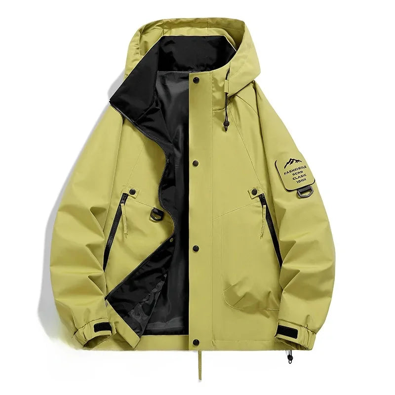 Herren Outdoor-Jacke Kapuze Reißverschluss - IdealeKleiden