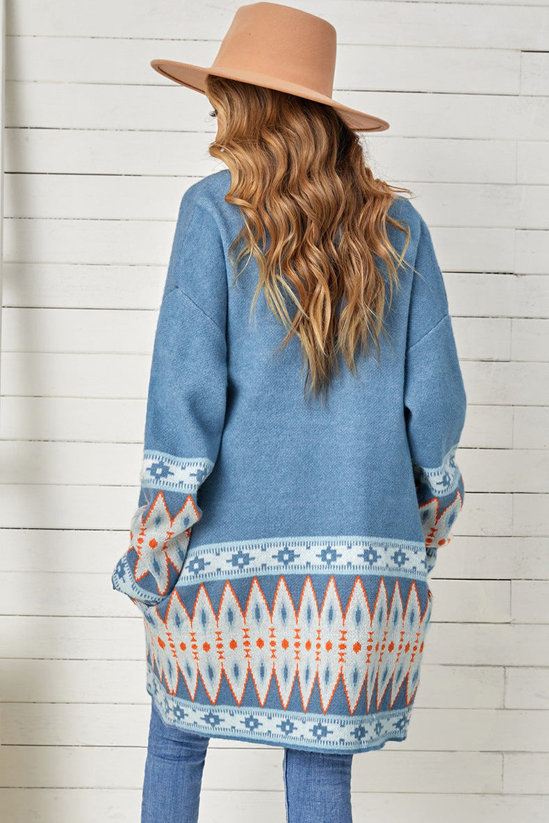 Weiches Strickkleid Mittellang Cardigan - IdealeKleiden