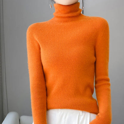 Weiche Rollkragenpullover Damen Wolle