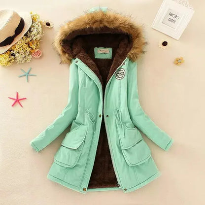 Herbst Winter Jacke Damen Slim Fit Gepolstert