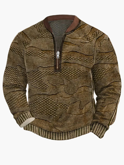 Herren Strickpullover Reißverschluss Modern