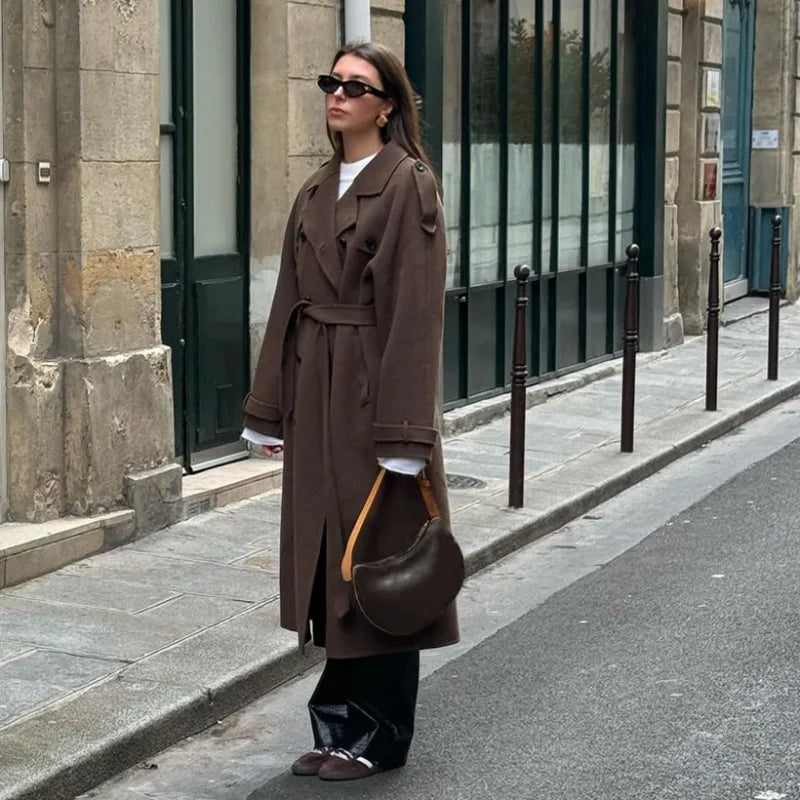 Stylischer Trenchcoat Damen Kurz Wollig