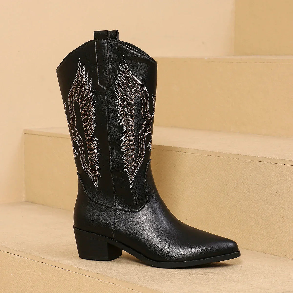 Westernstiefel Damen Niedriger Absatz