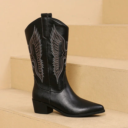 Westernstiefel Damen Niedriger Absatz