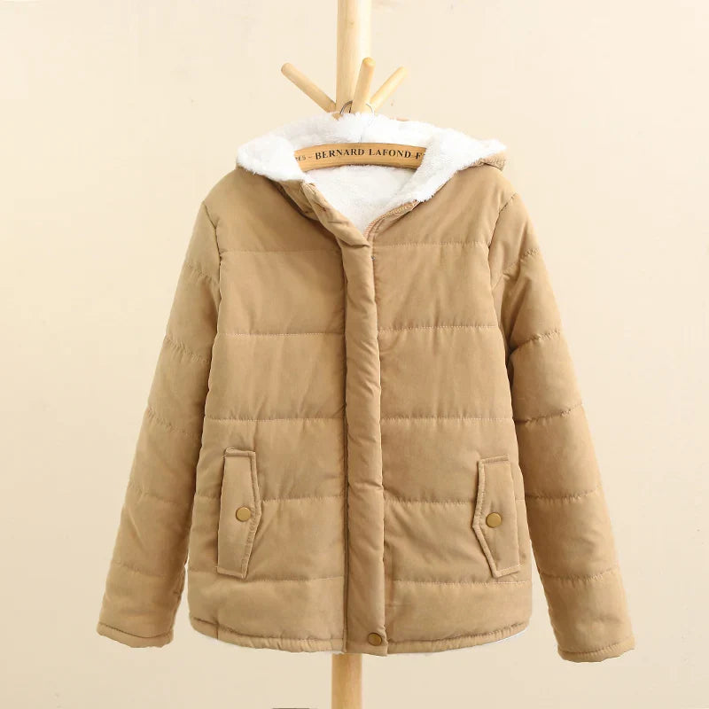 Winterjacke Damen Fleece Kapuze Warm