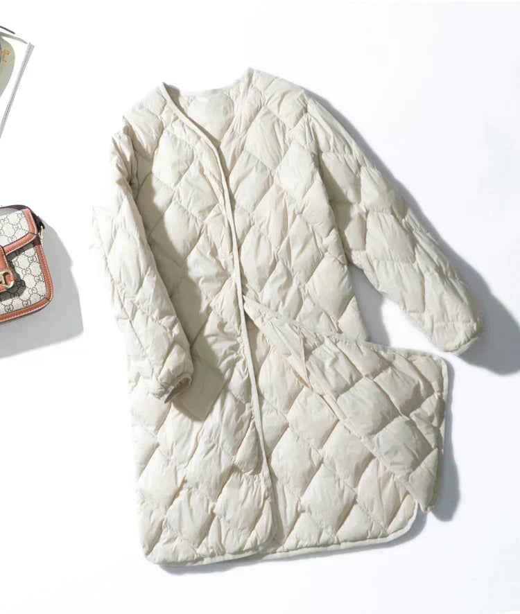 Damen Winterjacke Lang Mantel Reißverschluss