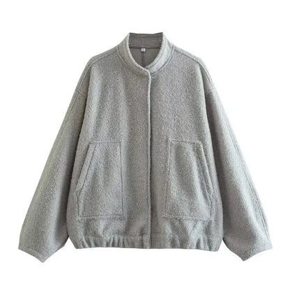 Übergroße Grobgestrickte Herrenjacke