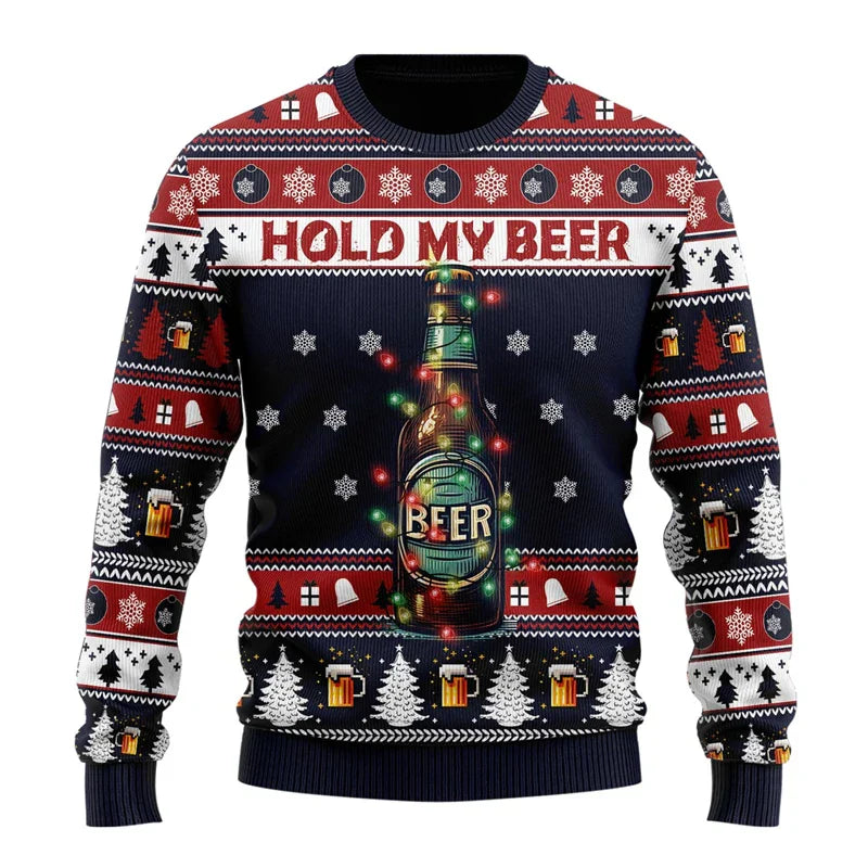 Männer Weihnachts-Pullover Bier Funny Design