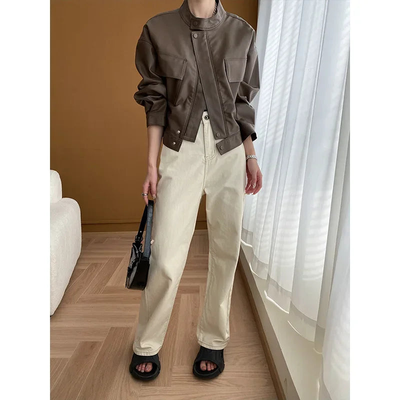 Modische Warriors of Light Lederjacke
