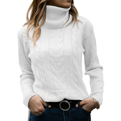 Damen Rollkragenpullover Chic Langarm