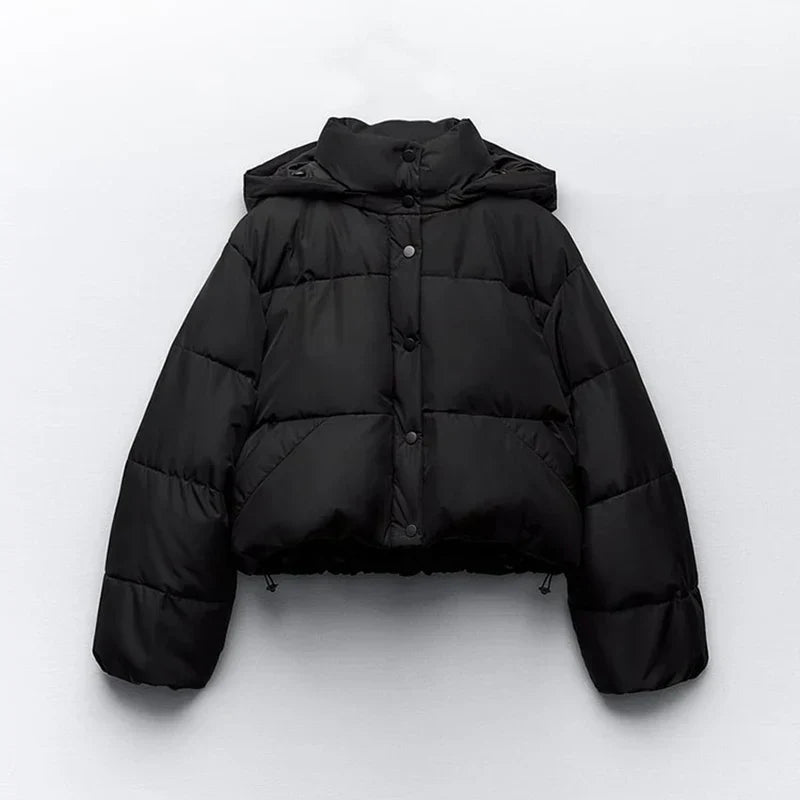 Modische Kapuzenjacke Cropped Style - IdealeKleiden