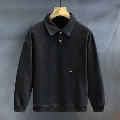Herren Polo Langarm Elegant Bequem