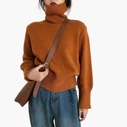 Modischer Rollkragen Pullover Herbst Winter