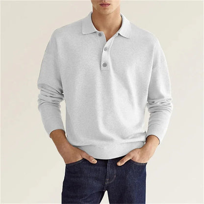 Herren Poloshirt Langarm Modern Freizeitlook