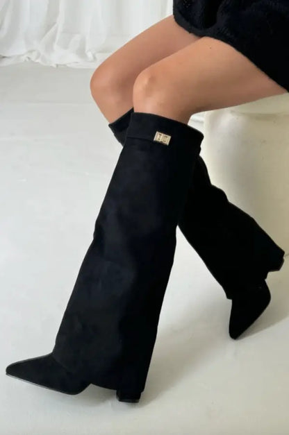 Damen Stiefel Beige Wildleder Chic