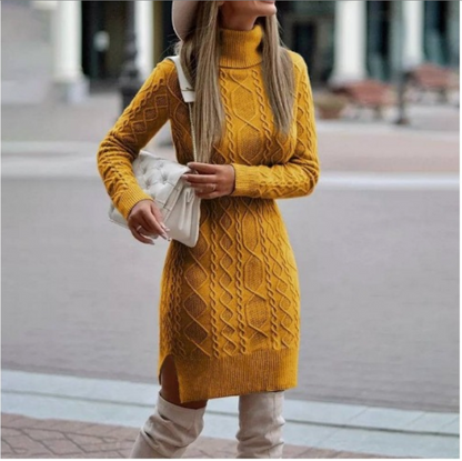 Weiches Strickkleid Damen Winter
