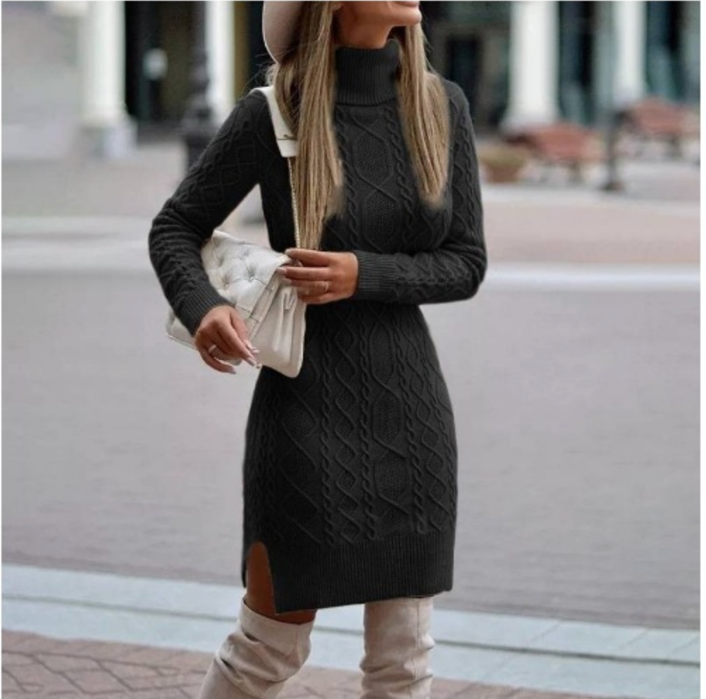 Weiches Strickkleid Damen Winter