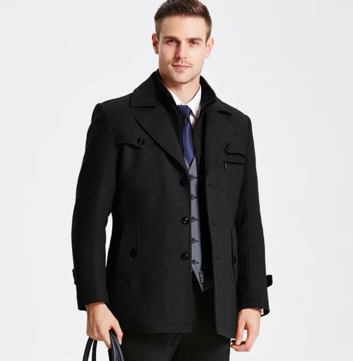Herren Wollmantel Pyjama Innenfutter - IdealeKleiden