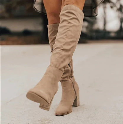 Damenstiefel Winter Warm Reißverschluss - IdealeKleiden