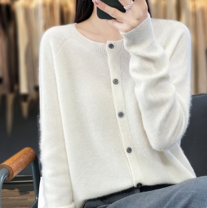 Damen Wollcardigan Weich Stilvoll Herbst Winter