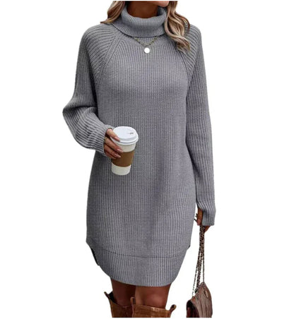 Weiches Damen Sweatkleid Mit Kragen