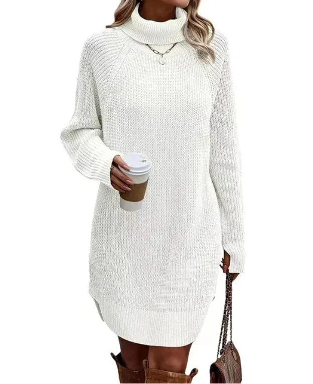 Weiches Damen Sweatkleid Mit Kragen