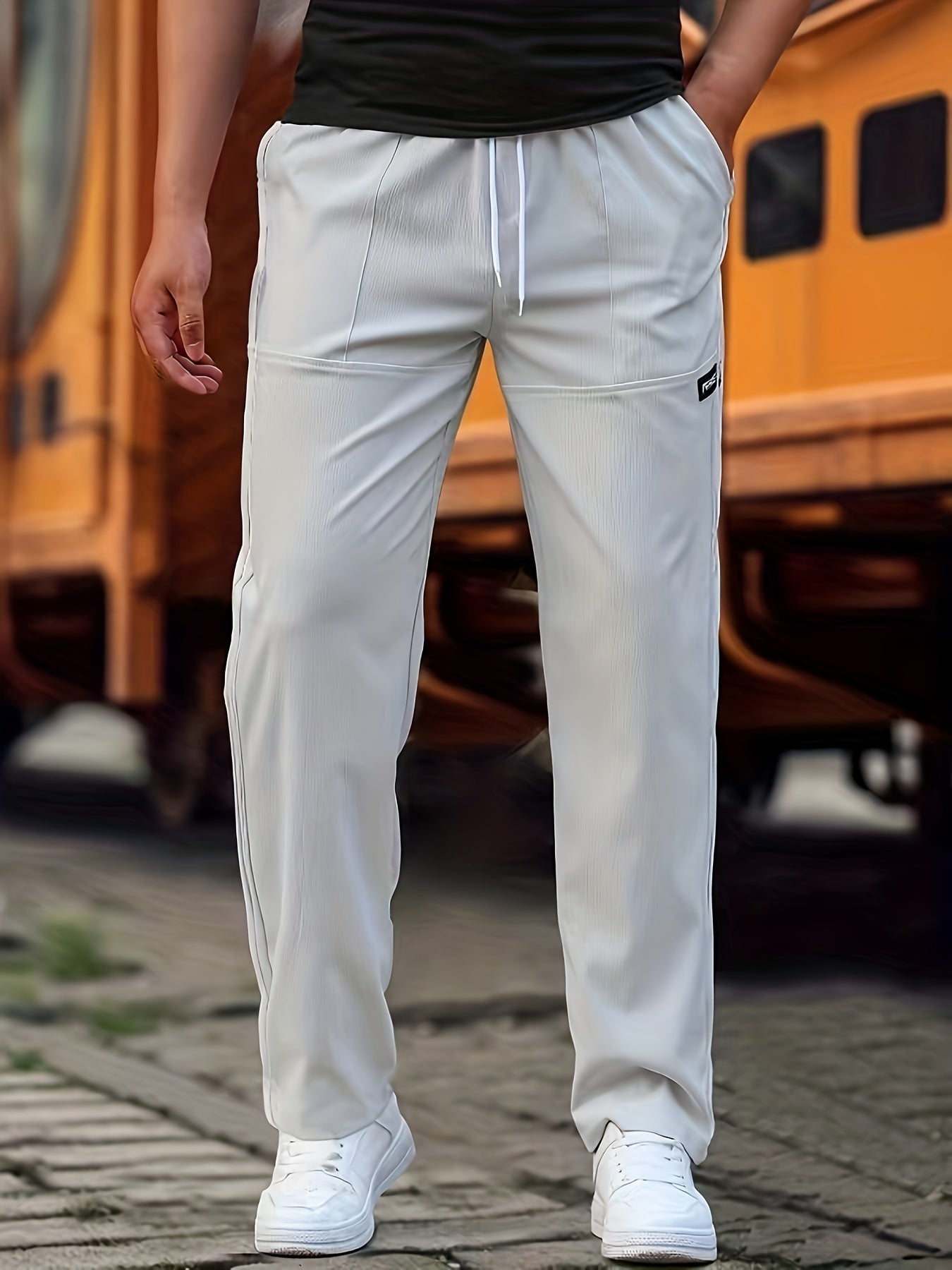 Schmale Jogginghose für Männer Dehnbar Kordelzug