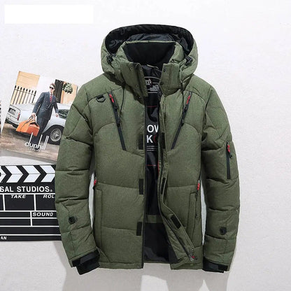 Warme Herren Winterjacke Kapuzen Daunenmantel