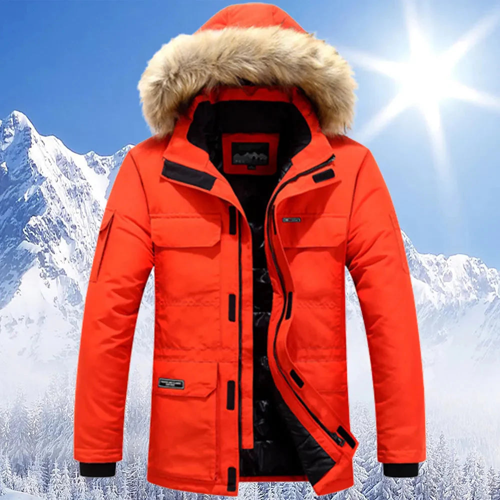 Warme Winterjacke für Männer mit Kapuze