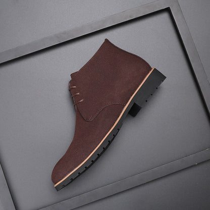 Herren Stiefeletten Wildleder Braun Schnürsenkel
