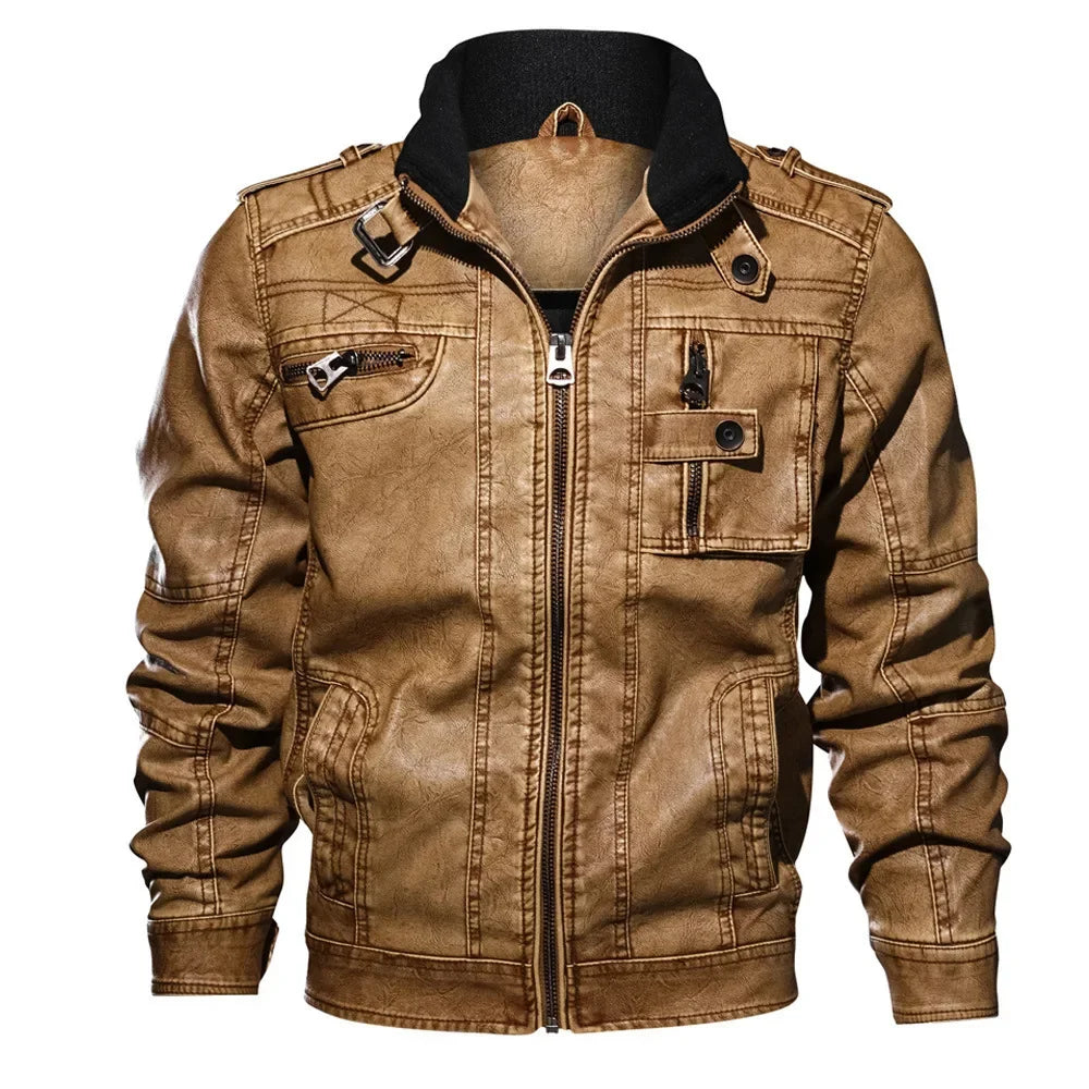 Stilvolle Lederjacke Herren Motorrad