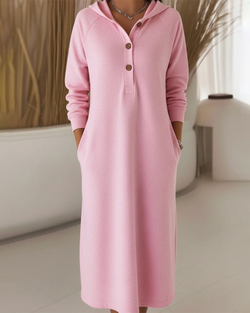 Kapuzenkleid Lässig Lockere Mode
