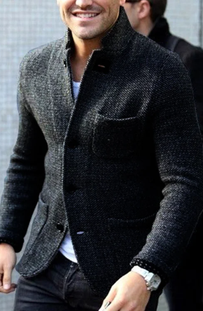 Herren Freizeitjacke Modern Button-Down Design