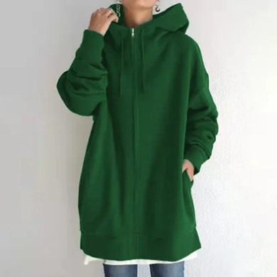 Damen Hoodie Kapuze Reißverschluss Herbst Winter