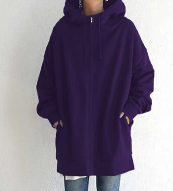Damen Hoodie Kapuze Reißverschluss Herbst Winter