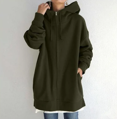 Damen Hoodie Kapuze Reißverschluss Herbst Winter