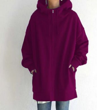 Damen Hoodie Kapuze Reißverschluss Herbst Winter
