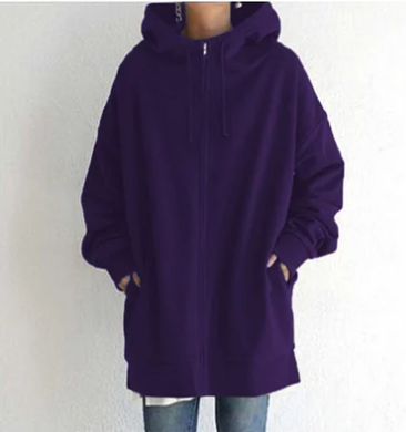 Damen Hoodie Kapuze Reißverschluss Herbst Winter