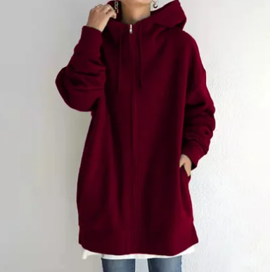 Damen Hoodie Kapuze Reißverschluss Herbst Winter