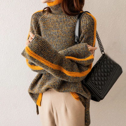 Luxus Rollkragenpullover Damen Weich Gestrickt