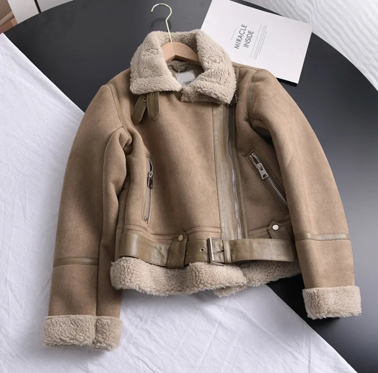 Warme Fleece Bomberjacke Sherpa Style