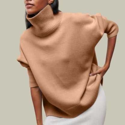 Bequemer Damen Rollkragenpullover Locker Geschnitten