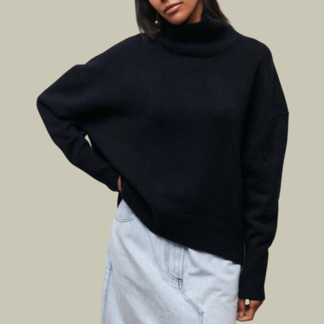 Bequemer Damen Rollkragenpullover Locker Geschnitten
