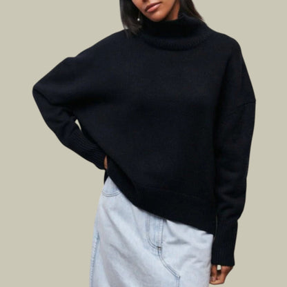 Bequemer Damen Rollkragenpullover Locker Geschnitten