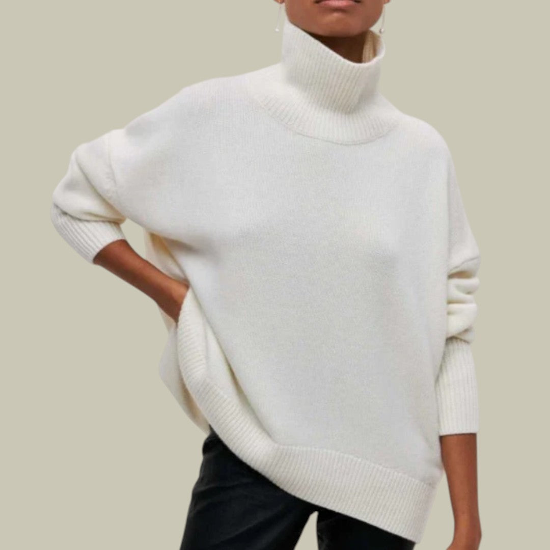 Bequemer Damen Rollkragenpullover Locker Geschnitten