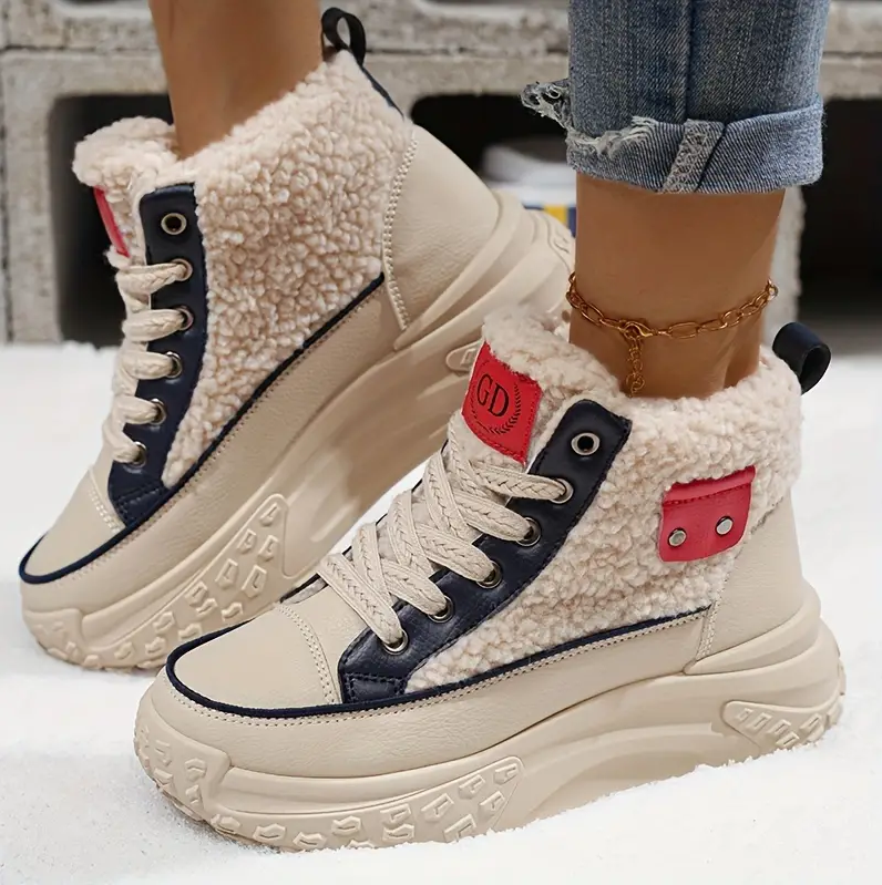 Warm gefütterte Damen Schneestiefel Winterstil