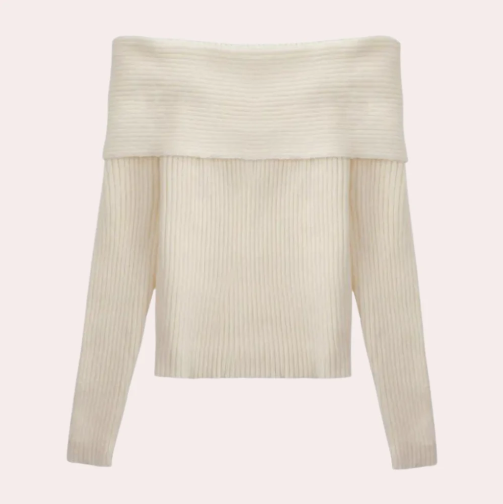 Damen Pullover Off Shoulder Elegantes Design