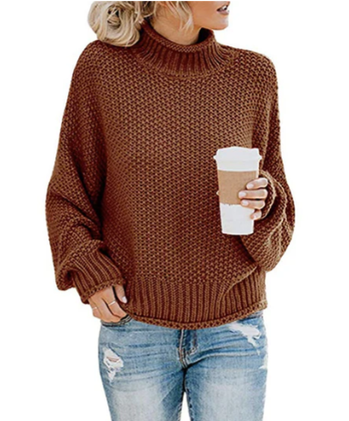 Damen Rollkragenpullover Weich und Warm