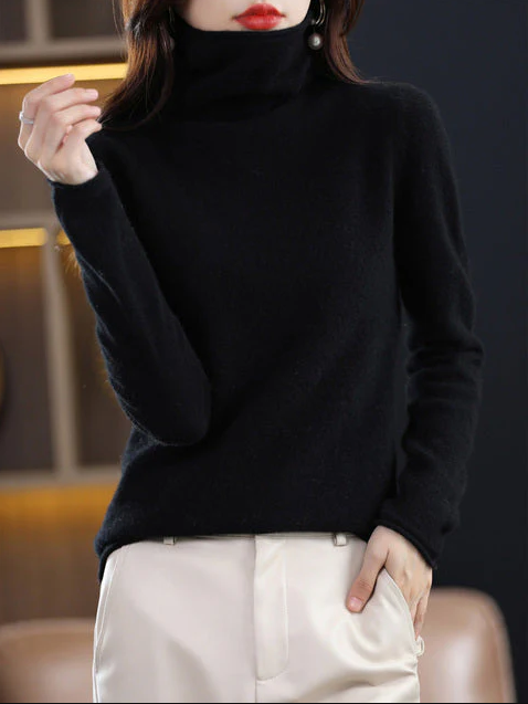 Helena Eleganter Rollkragenpullover Reine Wolle
