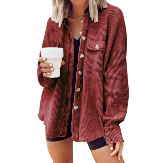 Trinity | Cordjacke mit Oversize-Kapuze